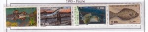 SPM ,  St. Pierre et Miquelon 1993 - Fish  - MNH  Strip    # 594a