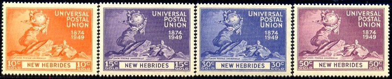 UPU, Universal Postal Union 75th Anniv, New Hebrides SC#62-65 MNH set