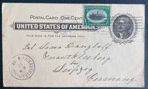 1902 Chicago IL USA Postal stationery Postcard  Cover To Leipzig Germany