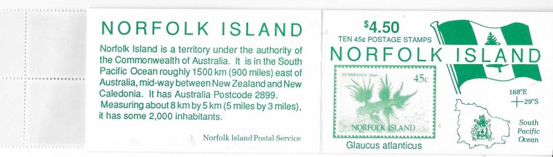 Norfolk Islands #539 45c  Glauc Book  of 10  (MNH)  CV$12.50