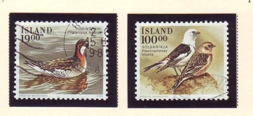 Iceland Sc 671-2 1989 birds stamp set used