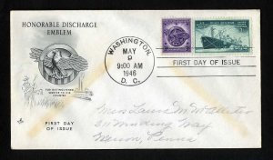 # 940 and # 939 First Day Cover addressed with Artcraft cachet 5-9-1946 - # 1