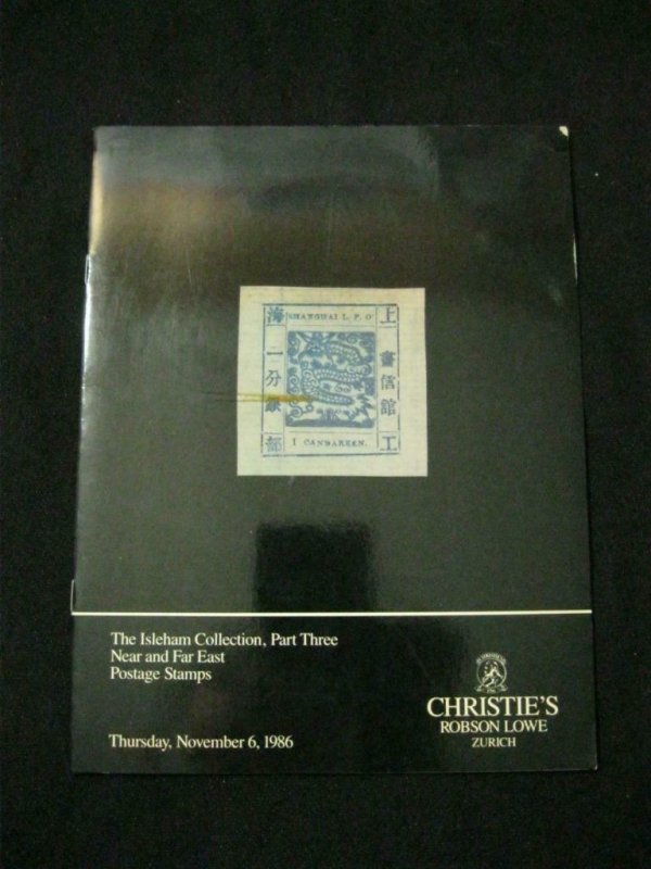 CHRISTIE'S RL AUCTION CATALOGUE 1986 ISLEHAM COLLECTION PART 3 NEAR & FAR EAST