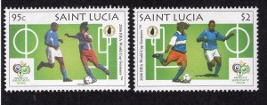 St. Lucia 2006 Set of 2 World Cup Soccer, Scott 1232-1233 MNH, value = $2.25