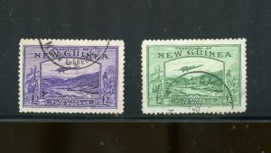  NEW GUINEA  AIRMAILS SCOTT #C44/45 USED THE C44 HAS A SMALL THIN--SCOTT $710.00 