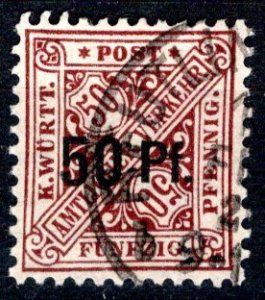 German States Wurttemberg Scott # O147, used