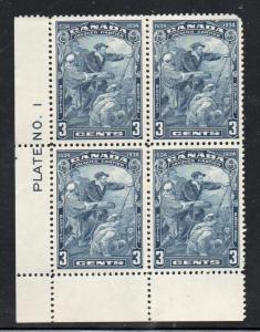 Canada Sc 208 1934 3 c Cartier stamp plate block mint