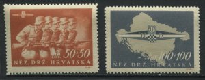 Croatia Semi-Postal set of 2 mint o.g. hinged 