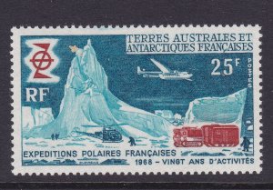 FS&AT Scott 33, 1969 20 Years of Polar Explorations, 25F, VF MNH Scott $25