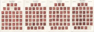 GB 1858 1d plates 71-224 (ex 77), mostly fu-very fine used