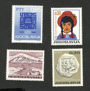 YUGOSLAVIA-4 MNH STAMPS-1966.