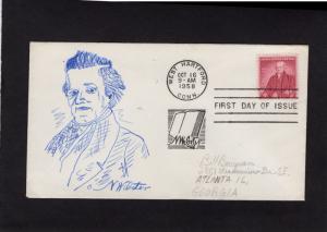 1121 Noah Webster, FDC, CV $1.00