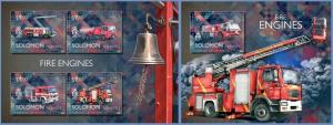 SOLOMON IS. 2014 2 SHEETS slm14510ab FIRE ENGINES POMPIERS