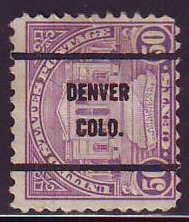 Denver CO, 701-61 Bureau Precancel, 50¢ Arlington