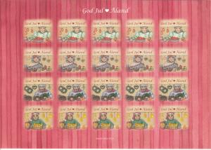 Aland 2014 MNH Sheet of 20 Christmas Seals Market vendors 4 different