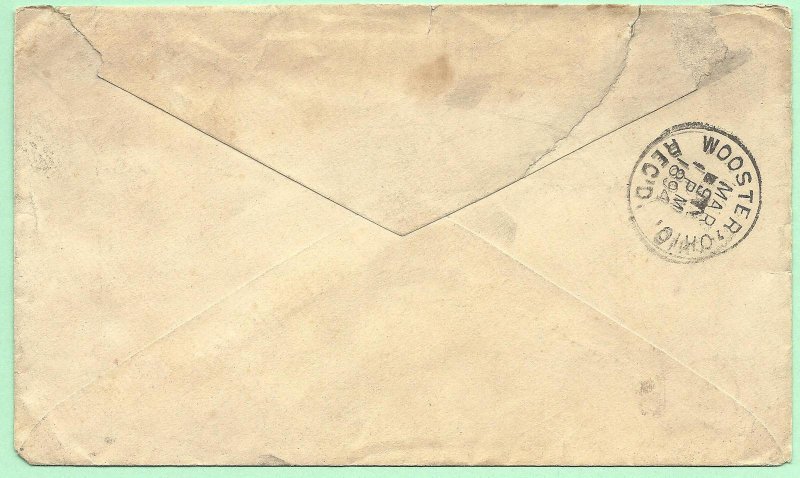 ​3/6/1894 cover Monte Vista Colorado Bank Prof Notestein Wooster OH Colombian