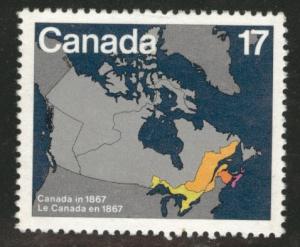 Canada Scott 890 MNH** 1981 Map stamp