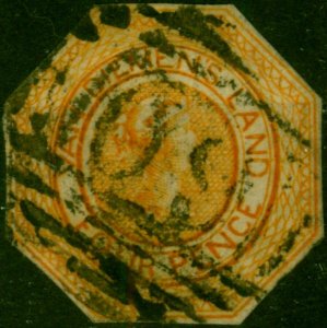 Tasmania 1853 4d Orange SG8 Fine Used C.T.S