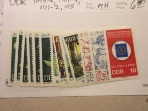 GERMANY DDR Scott 1093-8, 1101-4, 1111-2, 1115 MH Cat $6.80