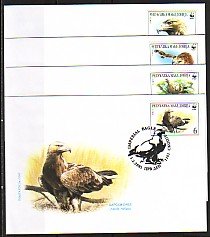 Macedonia, Scott cat. 206 A-D. W.W.F. Imperial Eagles. 4 First day covers. ^.