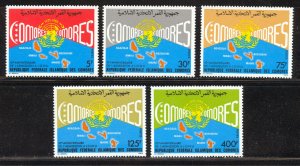 Comoro Islands Scott 614-18 Unused HOG - 1985 Admission to UN - SCV $6.80