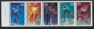 US Scott 2811a!  Strip of 5! Winter Olympics!
