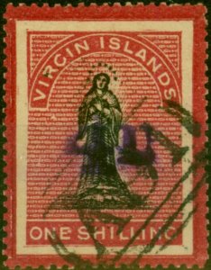 Virgin Islands 1888 4d on 1s Black & Rose-Carmine SG42 Fine Used (2)