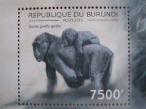 ​  BURUNDI STAMP-2012-SC#1218- GORILLA  -S/S :MNH  VERY FINE