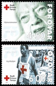 FAROE ISLANDS Sc 393-94 VF/MNH - 2001 4.5k & 6k Faroese Red Cross, 75th Anniv