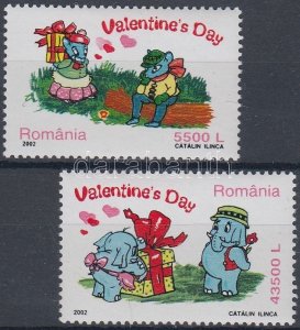 Romania MNH 4502-3 Valentines Day 2002 SCV 4.00