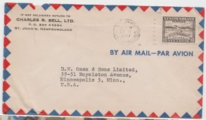 NEWFOUNDLAND cover postmarked St-Johns, 20 May 1947 - air mail to USA