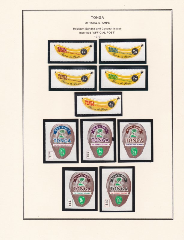 Tonga # 248-257, )11-20, Redrawn Banana & Coconut Stamps, NH, 1/2 Cat.