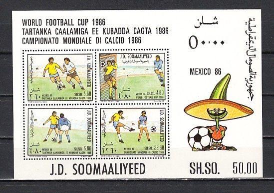 Somalia, Scott cat. 571a. World Cup Soccer s/sheet