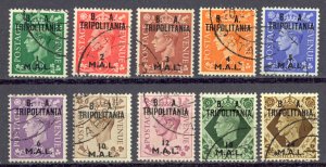 Great Britain East Africa - Tripolitania Sc# 14-23 Used 1950 overprint KGVI