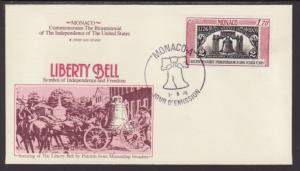 Monaco 1021 Liberty Bell 1976 Fleetwood U/A FDC