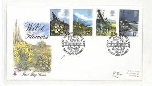 GB FIRST DAY COVER Wild Flowers Surrey Richmond Botanic Gardens FDC 1979 AO224