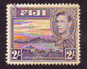 Fiji 1938 SG#264 2 Shil Violet/Orange Sunset & KGVI Head USED-VF.