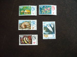 Stamps - Fiji - Scott# 240-243,245 - Used & Mint Hinged Part Set of 5 Stamps