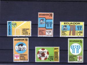 Ecuador 1978 World Cup Argentina Set (6) MNH Sc971/73+C627/9