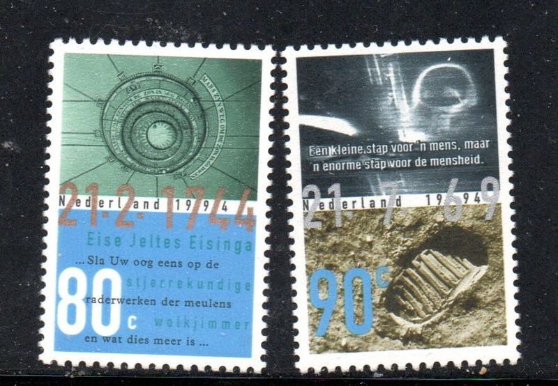 Netherlands Sc 860-861 1994 Moon Landing stamp set mint NH