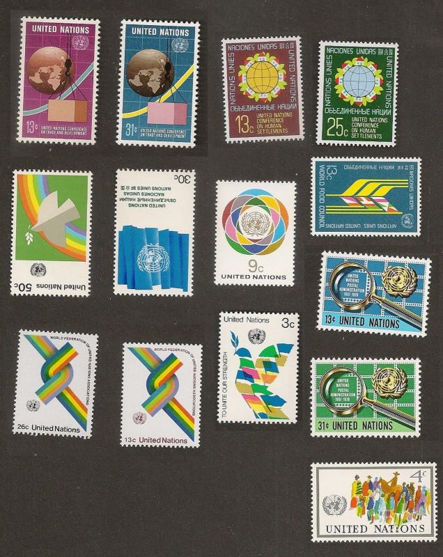 United Nations 267-280 New York year set (14 stamps) MNH 1976