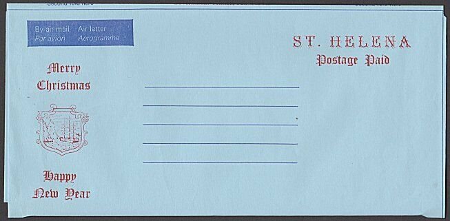 ST HELENA Christmas Post Paid aerogramme unused............................J777a