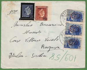 ad0956 - GREECE - Postal History -  OVERPRINTED STAMPS on COVER to ITALY 1947