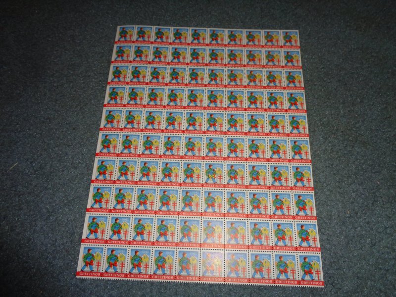 1945 CHRISTMAS SEALS, FULL SHEET