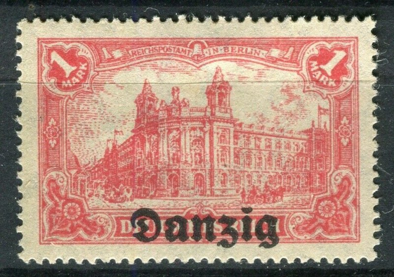 GERMANY; DANZIG 1920 June early Germania Optd. issue Mint hinged 1M. value