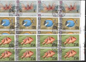 Tanzania Blocks of 8 - Marine life - Chale, Kangaja, Totovu. #28,29,31