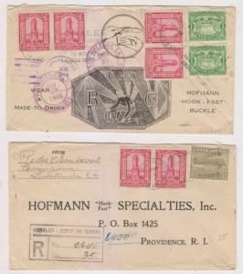 GUATEMALA 1935 Sc 258 (6x), 233 PAIR & RA2 DECO COVER AMERICAN FOOTBALL TO USA 