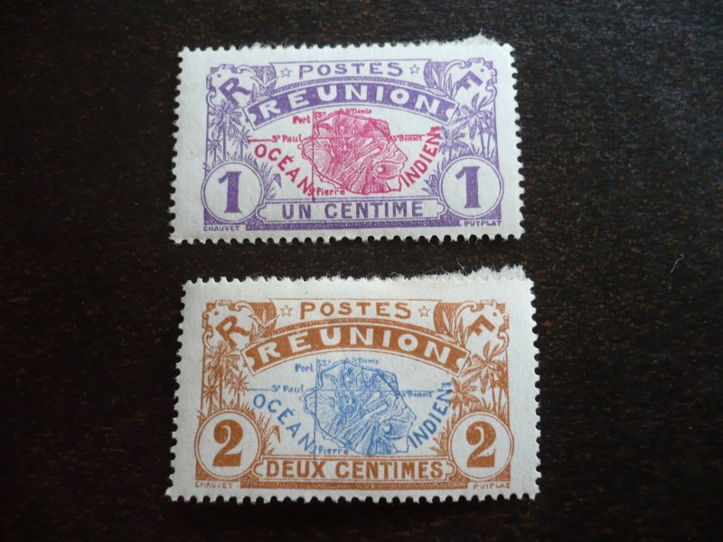 Stamps - Reunion - Scott# 60-61 - Mint Hinged Part Set of 2 Stamps