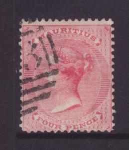 1863 Mauritius 4d Wmk Crown CC Perf 14 Fine Used SG62