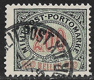 BOSNIA AND HERZEGOVINA 1904 200h Perf.12 1/2 x13 Postage Due Sc J13b VFU